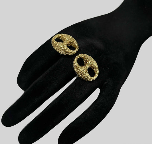 WG003720 E 18k Saudi Gold Earrings 2.91g