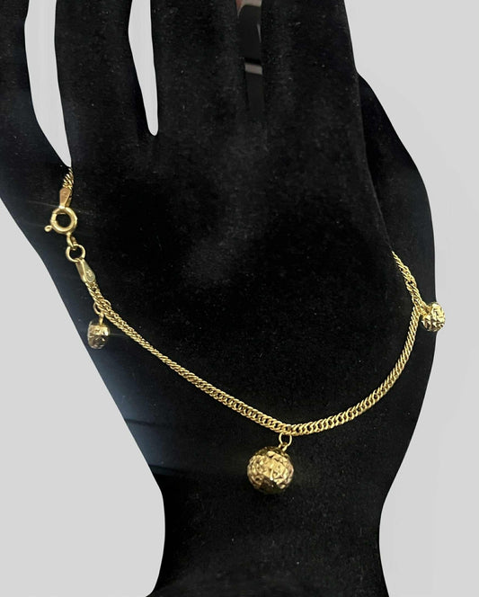 WG03568 B 18k Saudi Gold Bracelet 7.5" 2.97g