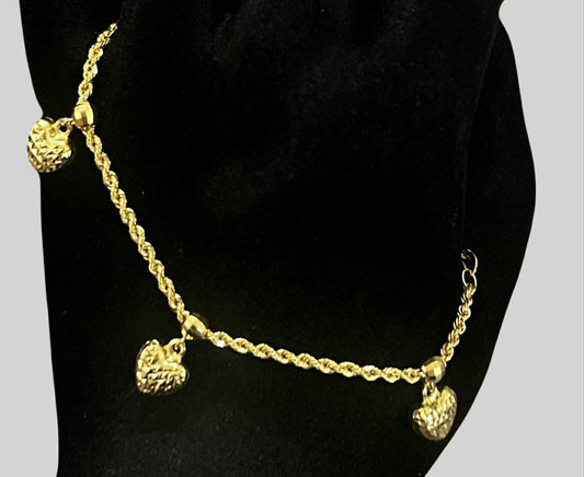 WG03569 B 18k Saudi Gold Bracelet 7" 3.48g