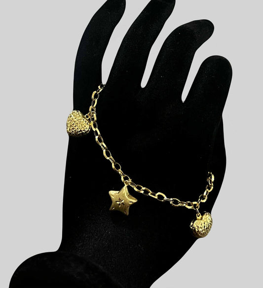 WG03570 B 18k Saudi Gold Bracelet  7" 5.86g