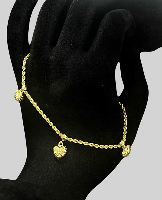 WG03571 B 18k Saudi Gold Bracelet 7.5" 3.54g