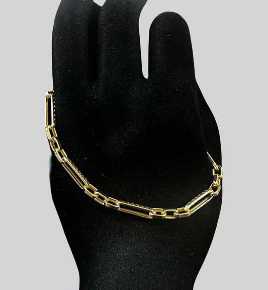 WG03573 B 18k Saudi Gold Bracelet 7.5" 4.25g