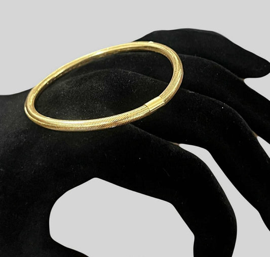 WG03576 B 18k Saudi Gold Mesh Bracelet  S-M 1.37g