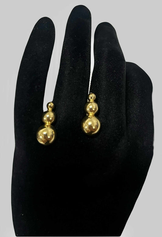 WG03584 E 18k Saudi Gold Earrings 2.54g