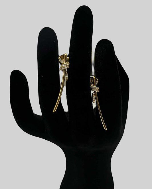 WG03590 E 18k Saudi Gold Earrings 4.64g