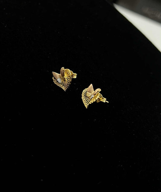 WG03597 E 18k Saudi Gold Earrings 1.39g