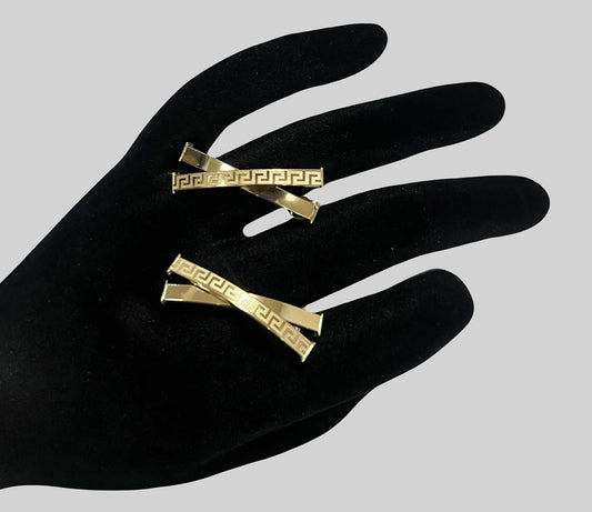 WG03601  E 18k Saudi Gold Earrings 2.37g