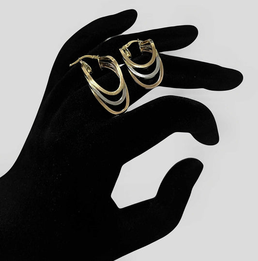 WG03606 E 18k Saudi Earrings Gold 3.59g