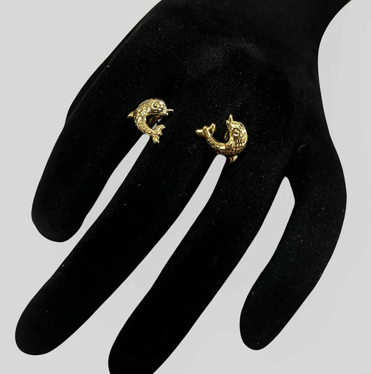 WG03753 E 18k Saudi Gold Earrings 1.43g