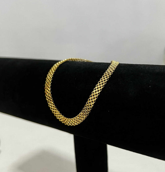 WG03768 B 18k Saudi Gold Bracelet 7.5" 2.27g
