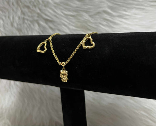 WG03772 B 18k Saudi Gold Bracelet 7" 3.78g