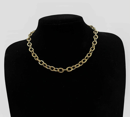WG03786 N 18k Saudi Gold Necklace 17" 9.65g