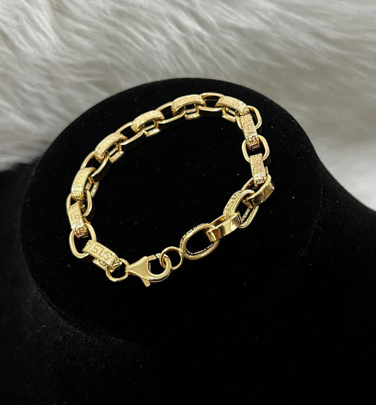 WG03789 B 18k Saudi Gold Bracelet 6.5" 5.79g