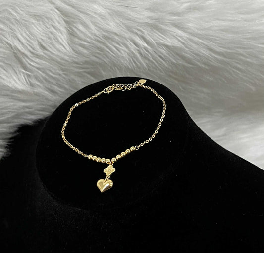 WG03795 B 18k Saudi Gold Bracelet Adjustable  7-8" 1.77g