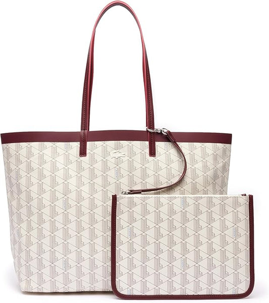 Lacoste Holiday Coated Campus Monogram Tote Bag